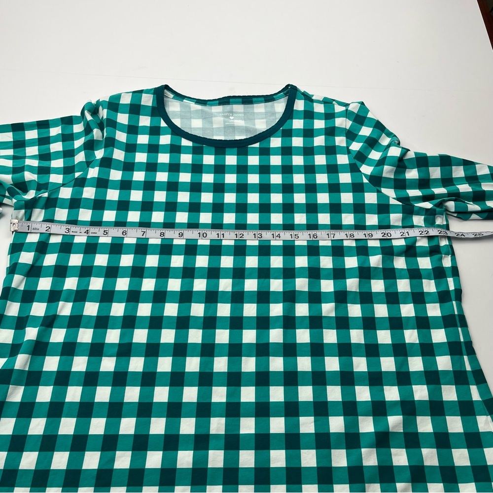 Draper James x Lands’ End Green White Checker Gingham Women 1X 16W - 18W Pajamas - Picture 6 of 13